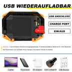30W LED Akku Strahler Baustrahler Wiederaufladbare Superhell 2000 Lumen Arbeitsleuchte Wasserdichtes COB Arbeitsleuchte USB Campinglampe für Garage Outdoor Camping Angeln Notfall Baustellen, 2 Stück