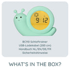Alecto BC100BUNNY - pädagogischer Schlaftrainer, Nachtlicht und Wecker, Hase (Minzgrün)