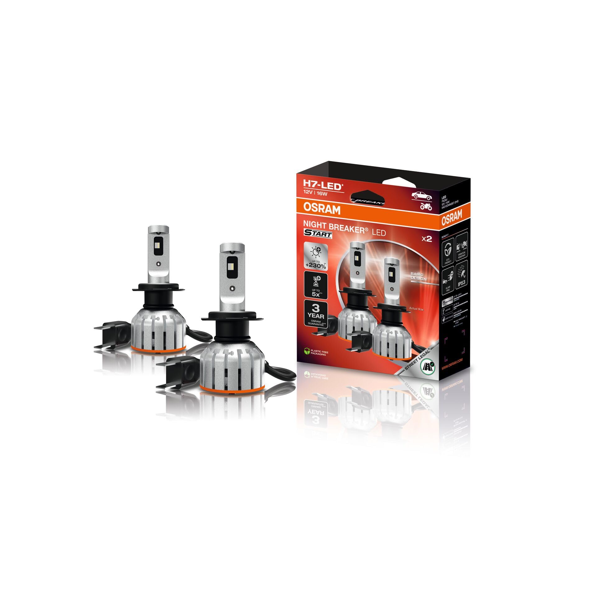Osram Night Breaker LED H7 Extremhelligkeit Lichtleistung Fahrer Straßenzulassung