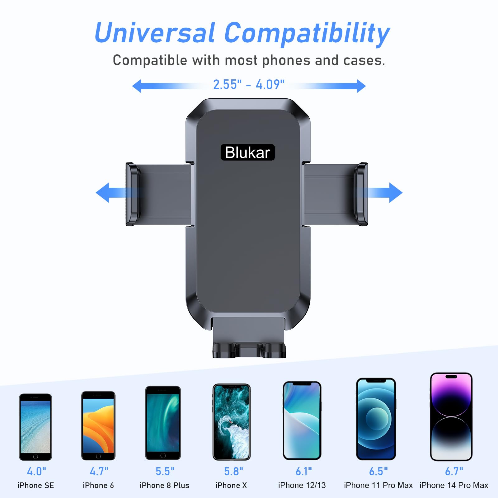 Blukar Handyhalterung Auto, Handyhalter für Autos Lüftung mit Upgraded Stabilere Version & EIN-Knopf-Release, 360° Drehbar KFZ Autohalterung für iPhone, Galaxy und Andere Android Smartphone