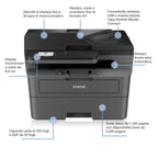 Brother DCP-L2665DW - 3-in-1-Multifunktionsgerät (Drucken/Scan/Kopieren) Laserdrucker Monochrom - WLAN & Ethernet - Automatischer Dokumentenzuzug für 50 Blatt - Druckgeschwindigkeit von 34 Seiten pro
