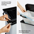 Rotho Paso Mülleimer 20l mit Deckel, Kunststoff (PP recycelt) BPA-frei, blau, 20l (29.3 x 26.6 x 45.7 cm), Nicht zutreffend