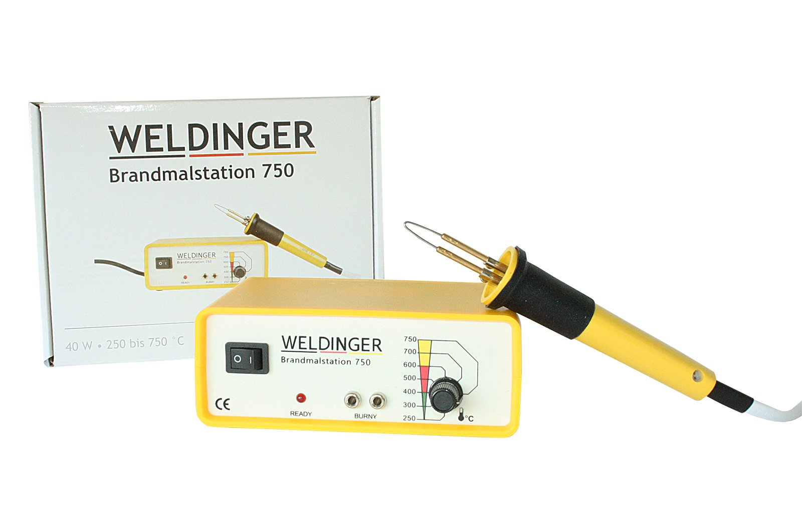 WELDINGER Brandmalstation BS 750 - regelbare Brennerstation - Brandmalgerät (40 W) 5 Jahre Garantie