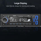 Avylet 7 LED-Farben, Auto-Stereo-Freisprecheinrichtung, Bluetooth 5.0, Autoradio, Stereo und Uhr, 4 x 60 W, FM-Radio, USB/AUX-In, MP3/WMA/WAV/SD, MP3-Player, kabellose Fernbedienung