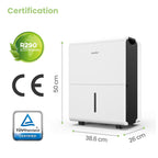 Comfee Luftentfeuchter, 50L/24h, Raumgröße ca. 250m³(100m²), Intelligenter Entfeuchtermodus, 24H Timer, Wassertank 6L, MDDP-50DEN7