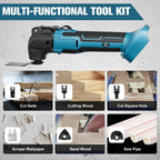 Multifunktionswerkzeug akku für Makita 18V Akku (Ohne Akku), Oszillationswerkzeug Akku mit 23 Zubehör, 6 Einstellbare Geschwindigkeiten Multitool zum Entfernen, Schaben, Schneiden