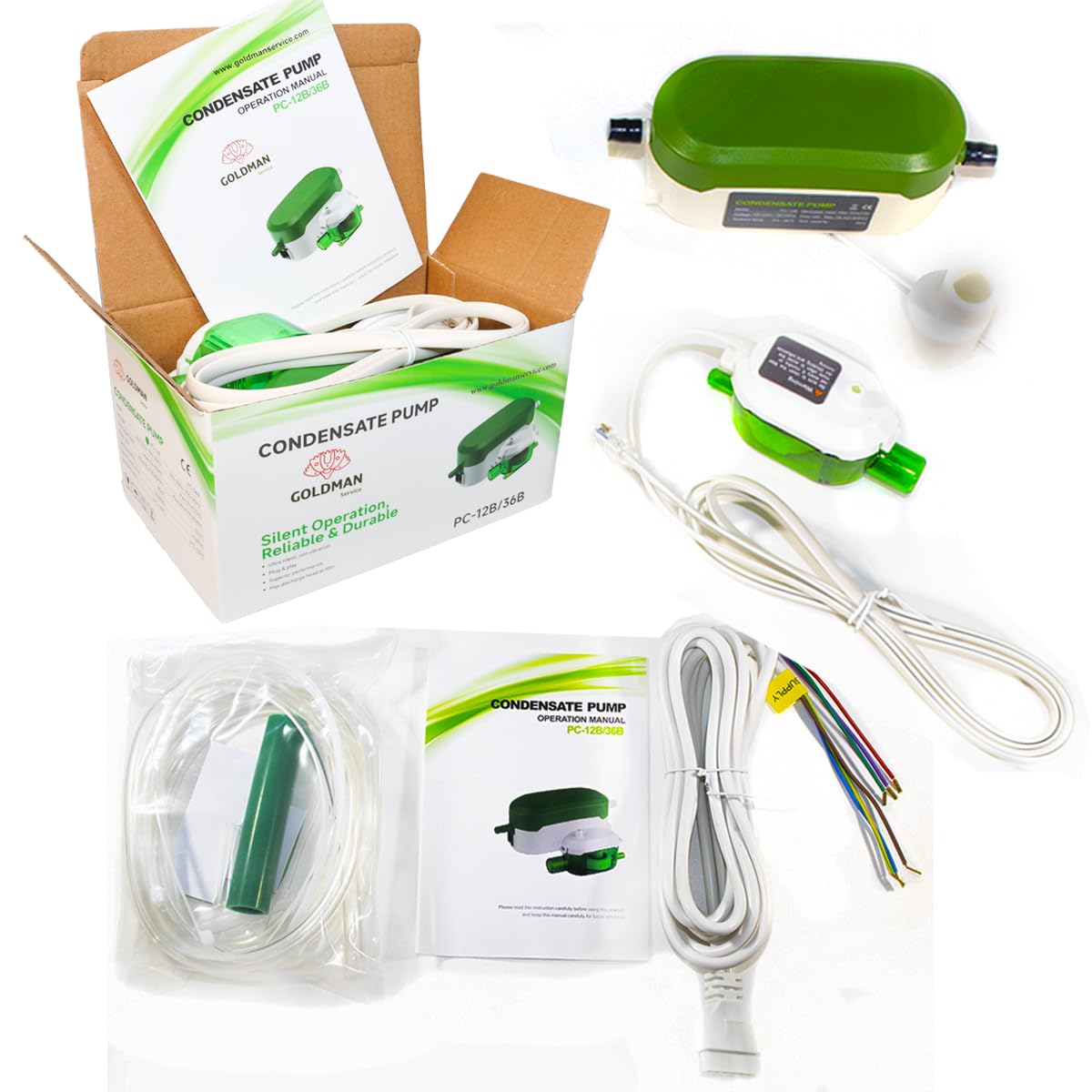 GOLDMAN SERVICE Kondensatpumpe Mini Ultra Silent Automatische Kondensatpumpe für Abfluss und Ablassen von Wasser in der Klimaanlage, Split, Durchfluss 18 Liter/Stunde