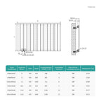 EMKE Design Heizkörper Klein, 600x304 mm Vertikal Flachheizkörper mit Mittelanschluss, Einlagig Weiß Paneelheizkörper Wandheizkörper für Bad, Schlafzimmer & Wohnzimmer, 210W