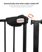 UBRAVOO Babygitter für Türen und Treppen, Höhe 100 cm, Sicherheits-Haustiergitter, Spannungstyp, automatische Schließung, hohe Ausführung, dreifache Verriegelung, offen (Breite: 95-104cm)