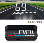 Head Up Display Auto HUD Anzeige OBD2 & HUD GPS Anzeige, iKiKin 3,5 Zoll Kopf-Display, Tachometer, Auto Tachometer, Motorgeschwindigkeit Sicherheitsalarm