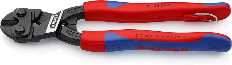 KNIPEX CoBolt Kompakt-Bolzenschneider mit schlanken Mehrkomponenten-Hüllen, mit integrierter Befestigungsöse zum, 71 02 200 T