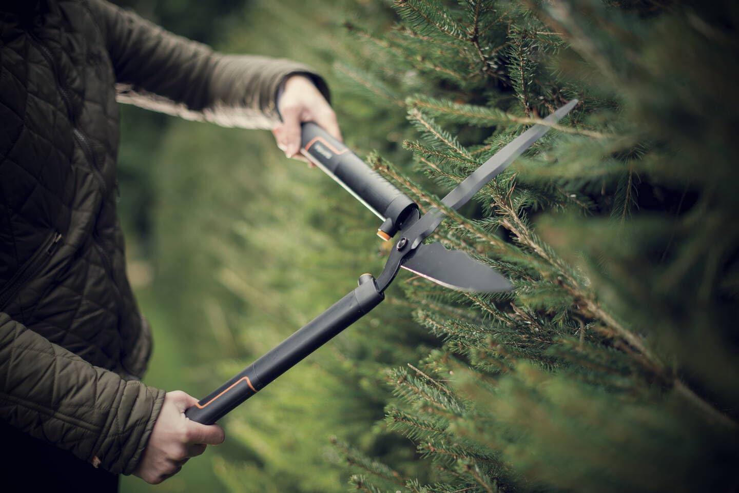 Fiskars SingleStep Heckenschere, Mit Wellenschliff, Hochwertige Stahl-Klingen, Länge 60 cm, Mattschwarz, HS22, 1001433