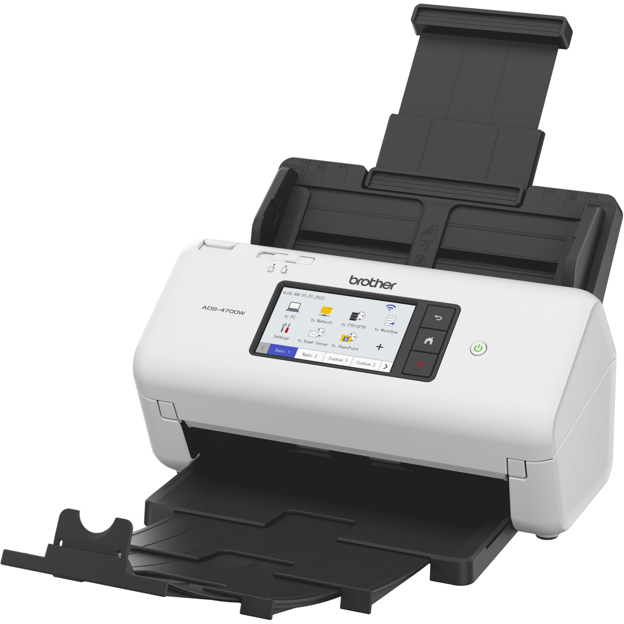 Brother ADS-4700W, Professioneller Dokumentenscanner mit USB, LAN und WLAN, Duplex Scan, Touchscreen, ADS4700WRE1, Weiß