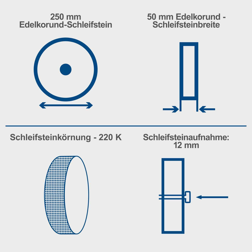 Scheppach Nass-Schleifsystem TIGER2500 mit Stahlgehäuse Nass-Schleifmaschine Nassschleifer | 200W Leistung | Schleifstein aus Edelkorund mit Ø250mm | inkl. Abziehpaste, Winkellehre, Schleifvorrichtung