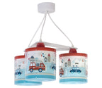 Dalber kinderlampe Pendelleuchte Hängelampe 3 Lichter Police Autos Polizei, Blau