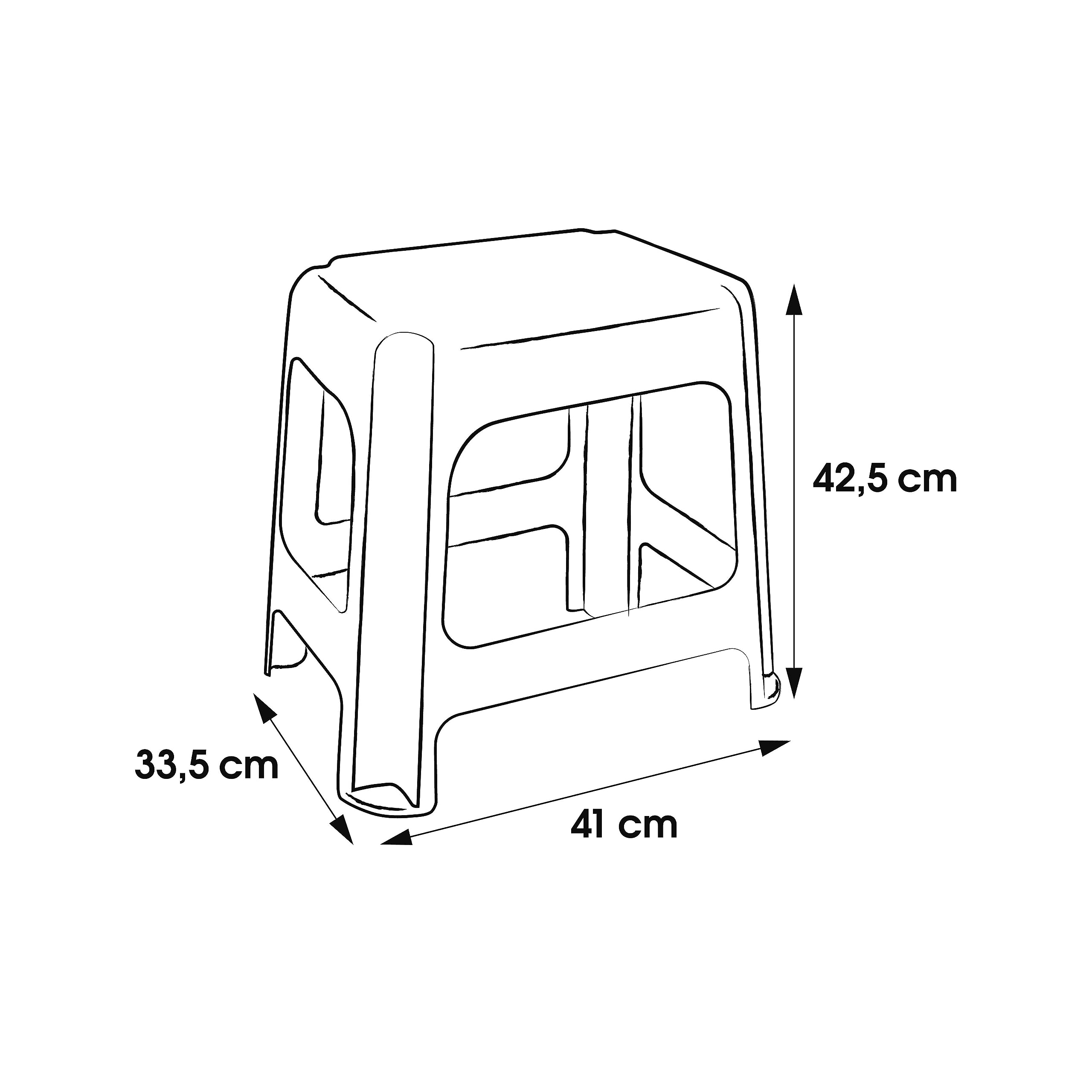keeeper Maxi-Hocker, Polypropylen, Grau/Graphit, 41 x 33,5 x 42,5 cm, Funny Farm