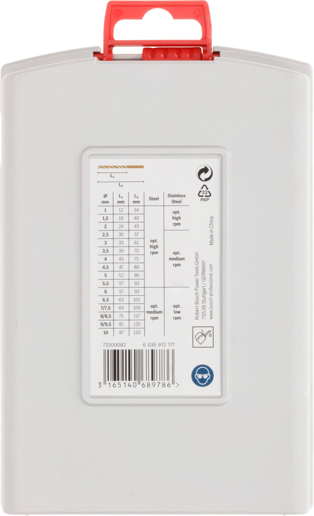 Bosch Professional 19tlg. Metallbohrer-Set HSS-Cobalt ProBox (für Edelstahl, Zubehör Bohrschrauber), Durchmesser: 1.0 - 10.0