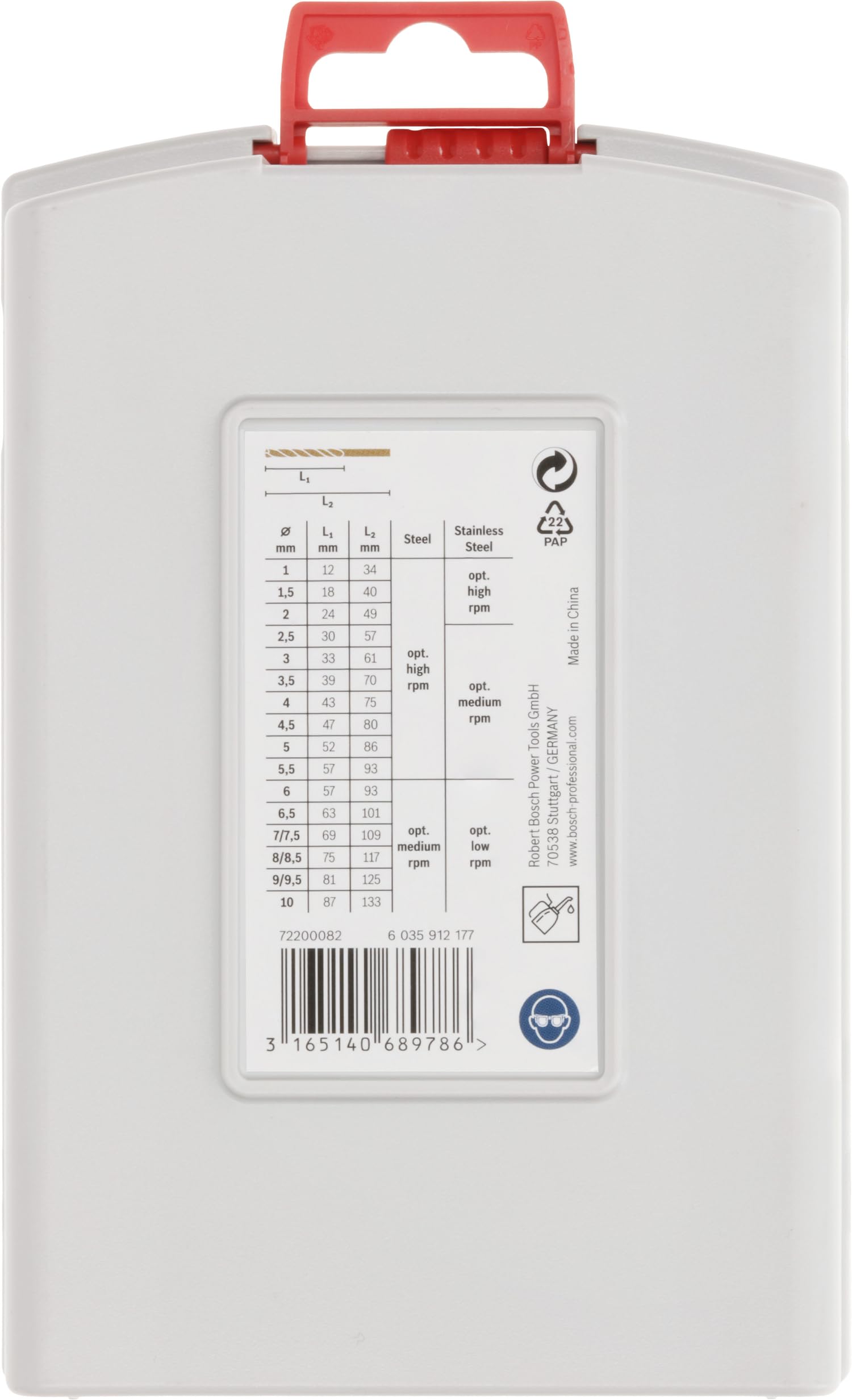 Bosch Professional 19tlg. Metallbohrer-Set HSS-Cobalt ProBox (für Edelstahl, Zubehör Bohrschrauber), Durchmesser: 1.0 - 10.0