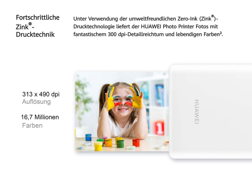 Huawei Drucker für Fotoapparat, tragbar, weiß