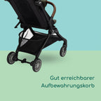 Bebeconfort Zephir, kompakter Baby Kinderwagen, 0–4 Jahre (bis zu 22 kg), leichter Reise Buggy (5.6 kg), in Kabinengröße, flacher und verstellbarer Sitz, Aufbewahrungskorb, Mineral Green