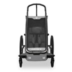 FUXTEC Kinderfahrradanhänger FX-FA1S, EIN-Sitzer faltbar mit Schiebegriff und Regenschutz, integrierter Anschnallgurt und Handgelenksband, max. Zuladung 35kg, inkl. Kupplung und Sicherheitsfahne