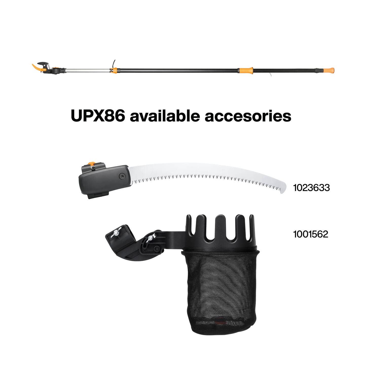 Fiskars Schneidgiraffen-Set, 2-teilig, Bypass Teleskop-Schneidgiraffe UPX86 (Länge 2,4 – 4 m) und Baumsäge für Bypass Teleskop-Schneidgiraffe UPX86 und UPX82 (Länge: 46 cm), 1077330