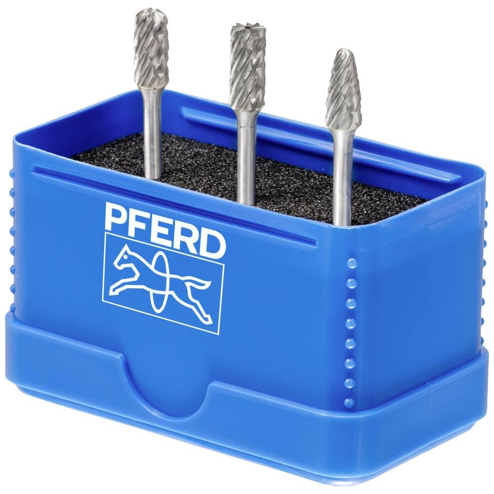 PFERD TOOLS Hartmetall-Hochleistungskleinfrässtift Set, 3-teilig | Zahnung ALLROUND, Schaft-ø 3 mm, Frässtift-ø 6mm | 21901404 – für den universellen Einsatz auf den wichtigsten Werkstoffen