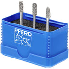 PFERD TOOLS Hartmetall-Hochleistungskleinfrässtift Set, 3-teilig | Zahnung ALLROUND, Schaft-ø 3 mm, Frässtift-ø 6mm | 21901404 – für den universellen Einsatz auf den wichtigsten Werkstoffen