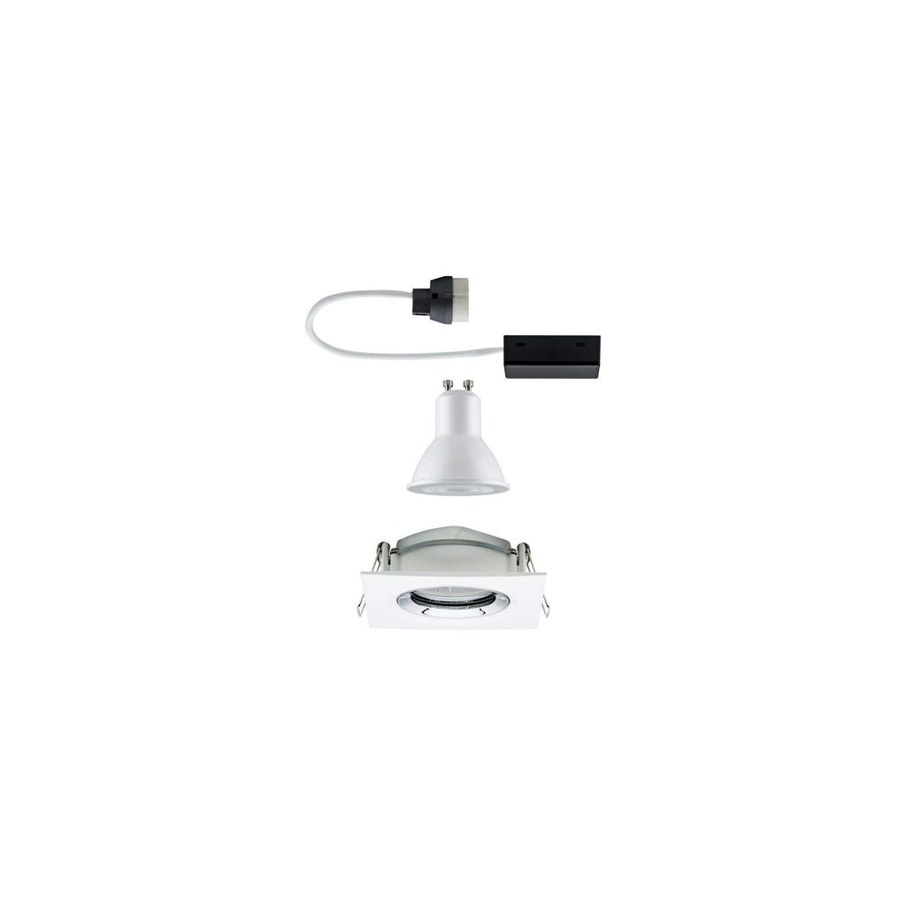 Paulmann Premium EBL Set Name IP65 eckig schwenkb LED 1x_W 230V GU10 51mm Weiß/Chrom