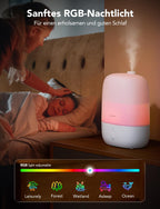 GoveeLife Smart Luftbefeuchter Schlafzimmer, 3L Top-Fill Air Ultraschall Humidifier mit Aroma Diffusor & Nachlicht bis zu 25H, 24dB Leise Klein Raumluftbefeuchter Pflanzen, Baby, Kinderzimmer, Growbox