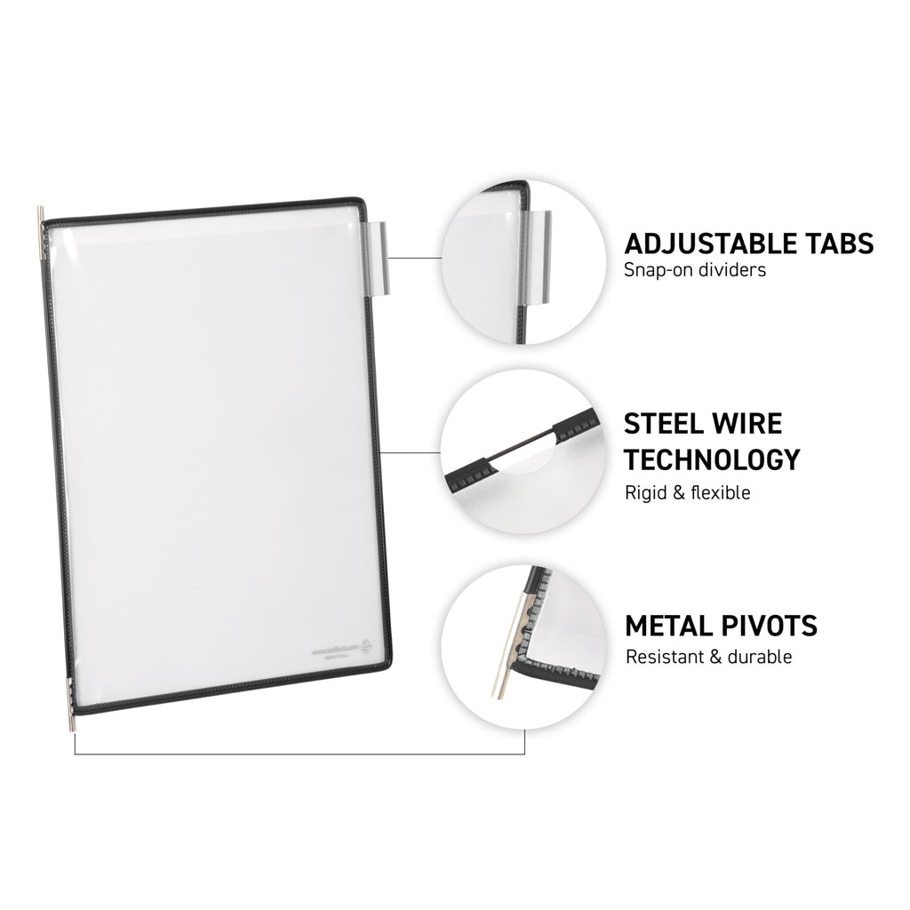 414507 Wandsichttafel Set A4, 10 Sichttafeln, schwarz