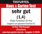 Vileda PureClean S5 Nass-Trockensauger mit Zubehör (2 Rollen, 2 Filter) | Kabelloser Akku Saugwischer mit Doppeltank & 100% Wassertrennung - Leicht, für alle Böden | 180m² mit 30Min Akkulaufzeit