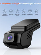 Veement Dashcam Auto Vorne Und Innen 2,5k+1080p, Mini Dash Cam Auto Kamera Mit 32-GB-Karte, Super-Nachtsicht, 4 IR-LEDs, 165° Weitwinkel WDR, G-Sensor, Loop-Aufnahme, 24H Parkmodus (Dunkelschwarz)