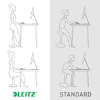 Leitz Active Sitz-Steh-Hocker, Ergonomischer höhenverstellbarer Wipphocker für 46 cm bis 79 cm Höhe, Runder Bürodrehstuhl oder -hocker, Ergo Cosy Serie, Grau, 65180089, Dunkelgrau