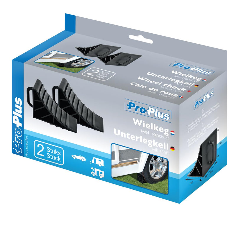ProPlus 341347 2 x Unterlegkeile mit Griff Bremskeile Wohnwagen Anhänger PKW Hänger