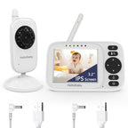 HelloBaby Babyphone mit Kamera, Video Babyphone ohne WLAN, 3,2 Zoll IPS Bildschirm,Nachtsicht, Winkel Manuell Einstellen, Reichweite 305m, ECO/VOX Audiomodus, Fütterungserinnerung,USB Ladegerät,HB2438