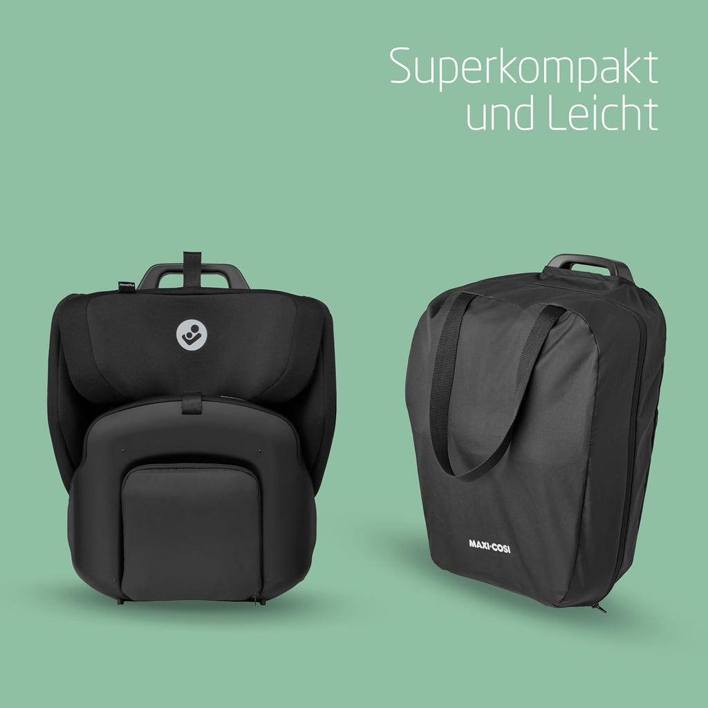 Maxi-Cosi Nomad Plus, Klappbarer Kindersitz, 15 Monate - 4 Jahre, 76 - 105 cm, Tragbarer Reiseautositz, Superkompakt & Leicht, Seitenaufprallschutz, Passt in Jedes Auto, Reisetasche, Authentic Black