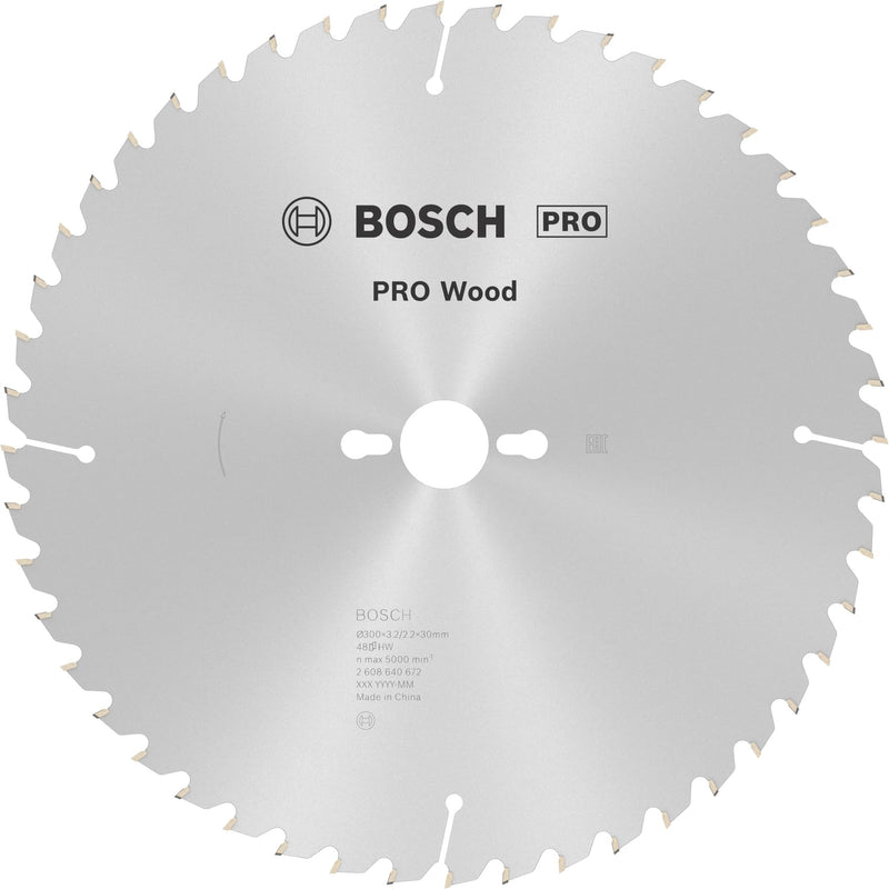 Bosch Professional Kreissägeblatt Optiline Wood (für Holz, 300 x 30 x 3,2 mm, 48 Zähne, Zubehör Kreissäge), 2608640672, Ø 300 mm