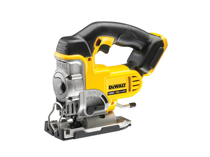 Dewalt 18 Volt Akku-Stichsäge DCS331N (vibrationsarmer Hochleistungsmotor, elektronische Hubzahlregulierung, Hublänge: 26 mm, beidseitige Neigungseinstellung: 45°, Lieferung ohne Akku und Ladegrät)