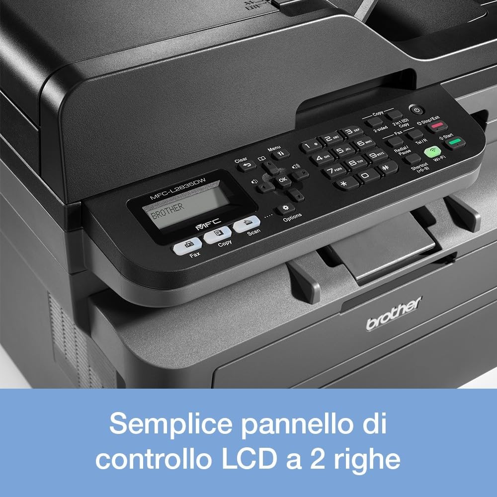 Brother MFC-L2835DW - 4-in-1-Multifunktionsdrucker (Drucken/Scan/Kopieren/Faxen) Laserdrucker Monochrom - WLAN & Ethernet - Dokumentenzuführung (ADF) für 50 Blatt - Druckgeschwindigkeit von 32 Seiten