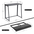 MEUBLE COSY Klapptisch Kleiner Klappbarer Schreibtisch Laptoptisch aus Holz und Metall Computertisch fürs Büro, Wohnzimmer, Home Office, Industrie-Design, Schwarz