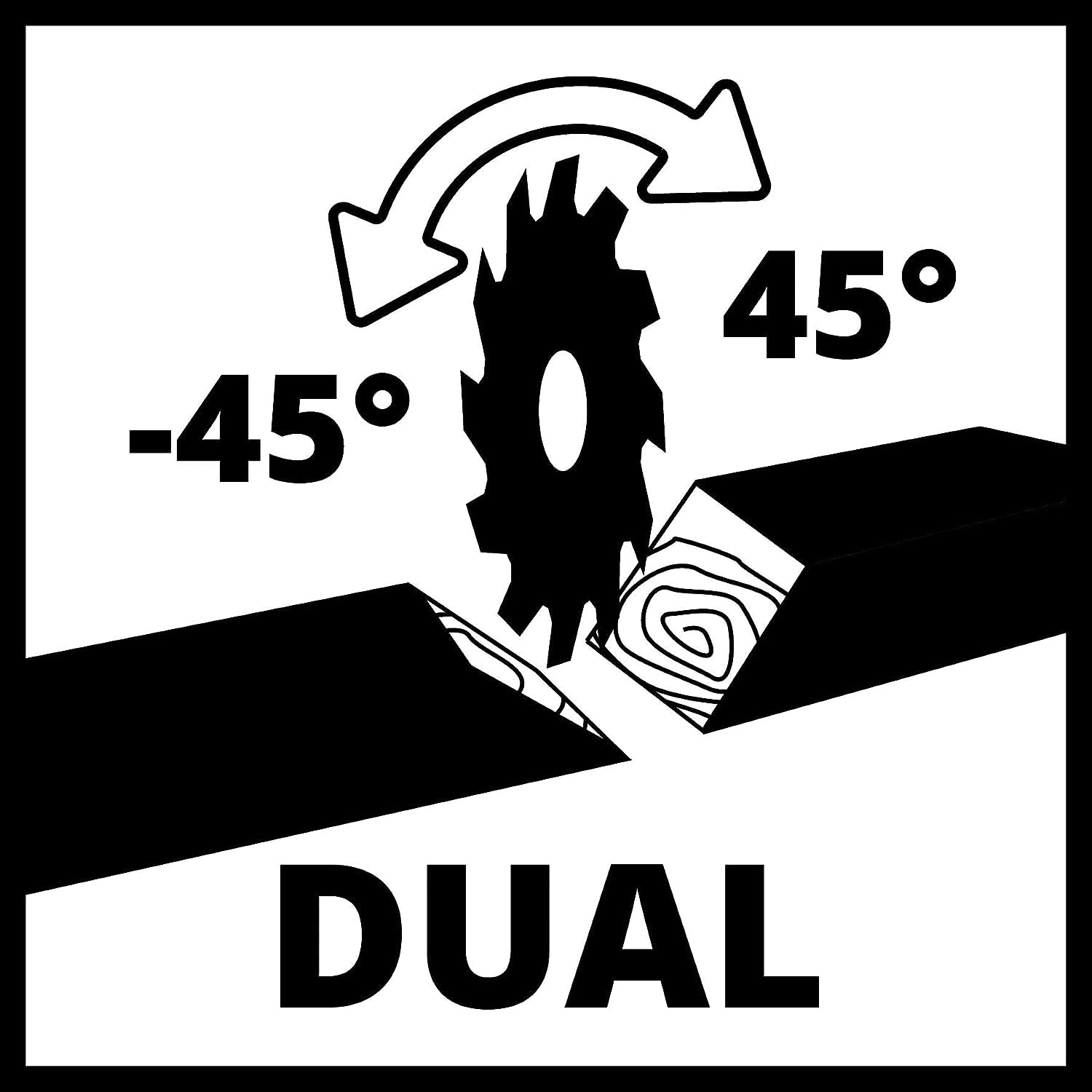 Einhell Zug-Kapp-Gehrungssäge TC-SM 2131/2 Dual (1800 W, max. 62 mm x 310 mm Schnitttiefe/-breite, Ø 210 mm Sägeblatt, beidseitig neigbarer Sägekopf, Zugfunktion, Laser)