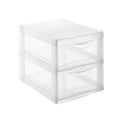 SUNDIS Orgamix, schubladenbox aus Kunststoff, 2 transparente Schubladen für A4-Papier, Höhe 25,5 cm, stapelbar, ideal für Schreibtisch, Unterricht, Dokumente, Zubehör