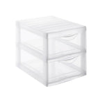 SUNDIS Orgamix, schubladenbox aus Kunststoff, 2 transparente Schubladen für A4-Papier, Höhe 25,5 cm, stapelbar, ideal für Schreibtisch, Unterricht, Dokumente, Zubehör