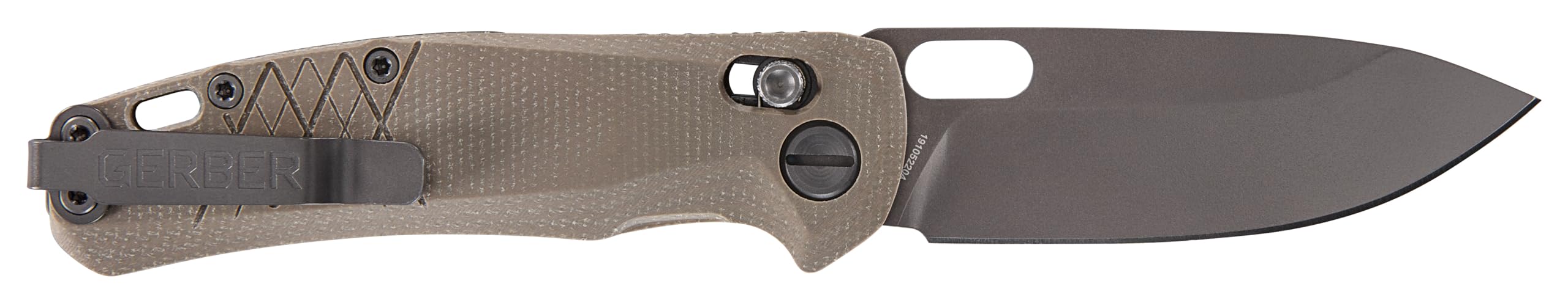 Gerber Taschenklappmesser mit Taschenclip, Scout, Mit Micarta-Griff und Glasbrecher, Klingenlänge: 8,2 cm, Grün, Rostfreier 440A Stahl, 1064583