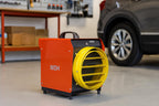 Aktobis Starkstromheizgebläse WDH-BGP10S mit 10.000 Watt (400V / 16A) mit Schlauchanschluss