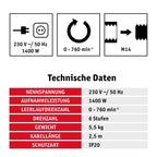 WALTER Farb- und Mörtelrührer 1400 Watt mit Softstartfmechanismus und elektronischer Drehzahlregelung inklusive Rondenrührer Ø 115mm