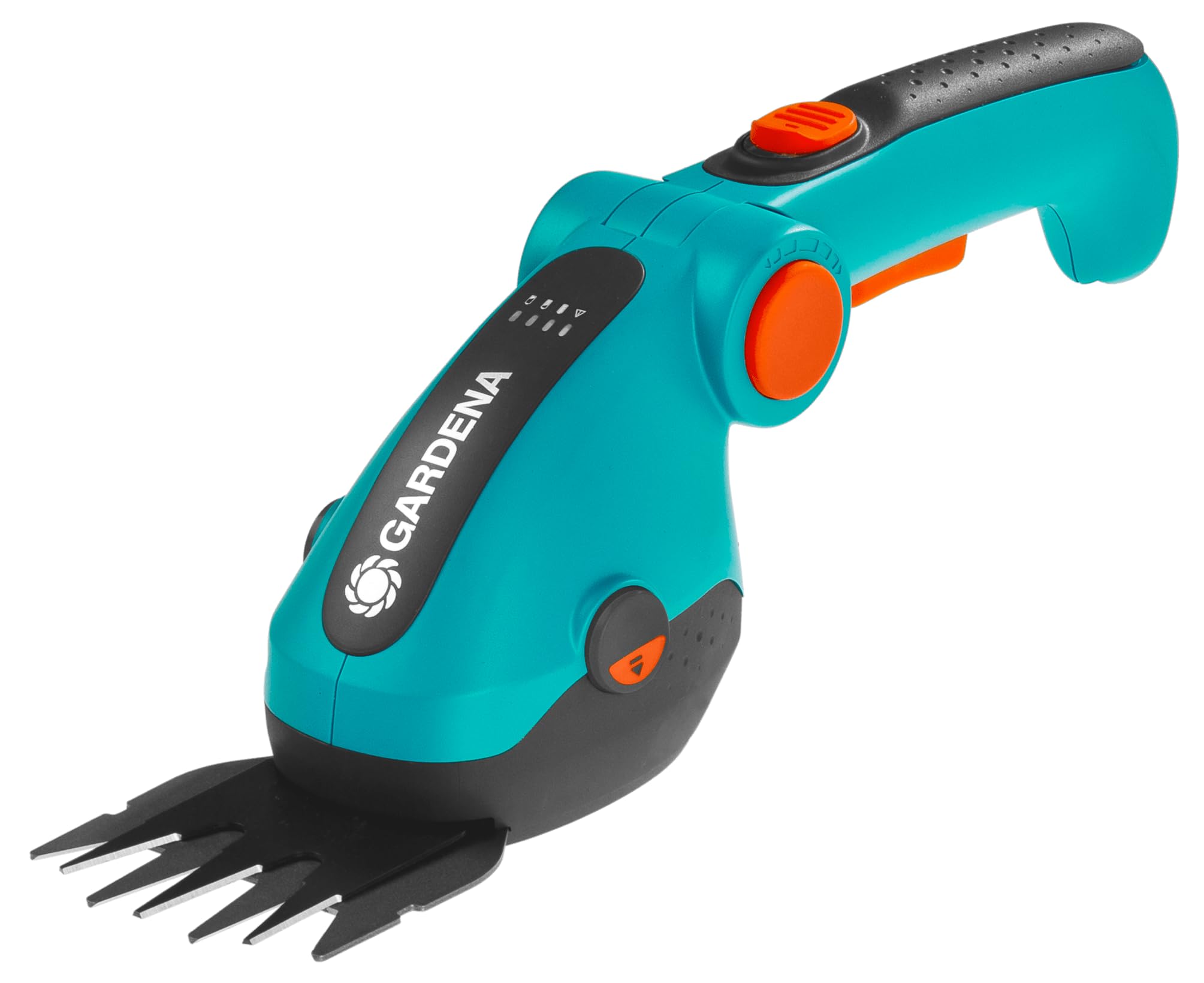 Gardena Set Akku-Gras- und Strauchschere ComfortCut Li: Rasenkantenschere und Strauchschneider, abwinkelbarer Komforthandgriff mit LED-Anzeige, Messerwechsel ohne Werkzeug (9888-20)