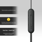 Sony kabellose WI-C100 In-Ear-Kopfhörer (bis zu 25 Stunden Akkulaufzeit, optimiert für Sprachassistenten, integriertes Mikrofon für Telefonate, Bluetooth), Schwarz, klein