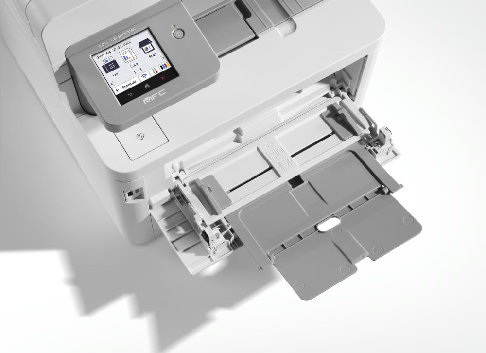 Brother MFC-L8340CDW Professionelles und kompaktes 4-in-1 Farb-LED-Multifunktionsgerät (Drucker, Scanner, Kopierer, Fax, 30 Seiten/Min.) weiß/grau